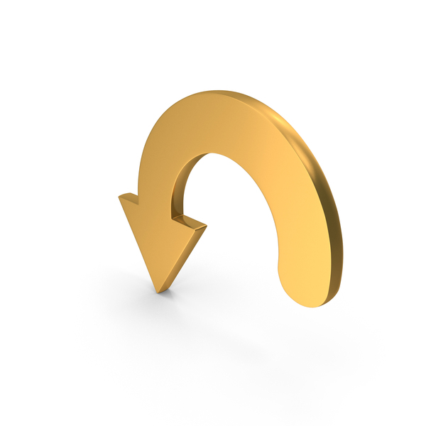 Logo: Gold Circular Left And Down Arrow Icon PNG & PSD Images