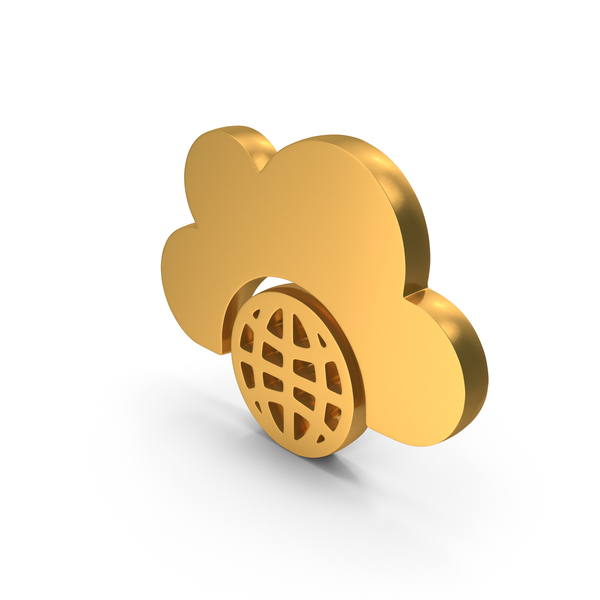 Symbols: Gold Cloud Internet Icon PNG & PSD Images