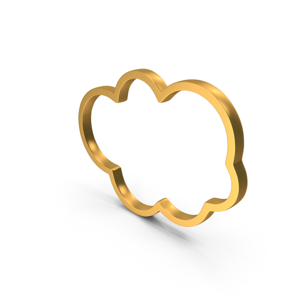 Symbols: Gold Cloud Outline Icon PNG & PSD Images