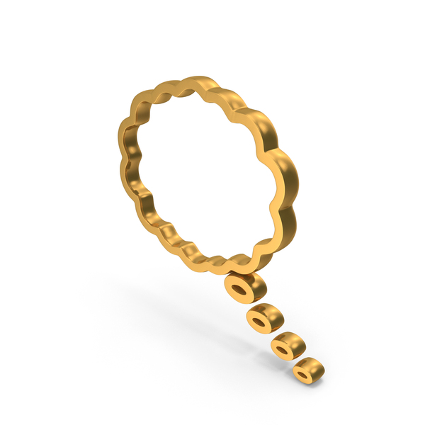 Symbols: Gold Cloud Speech Bubble Icon PNG & PSD Images
