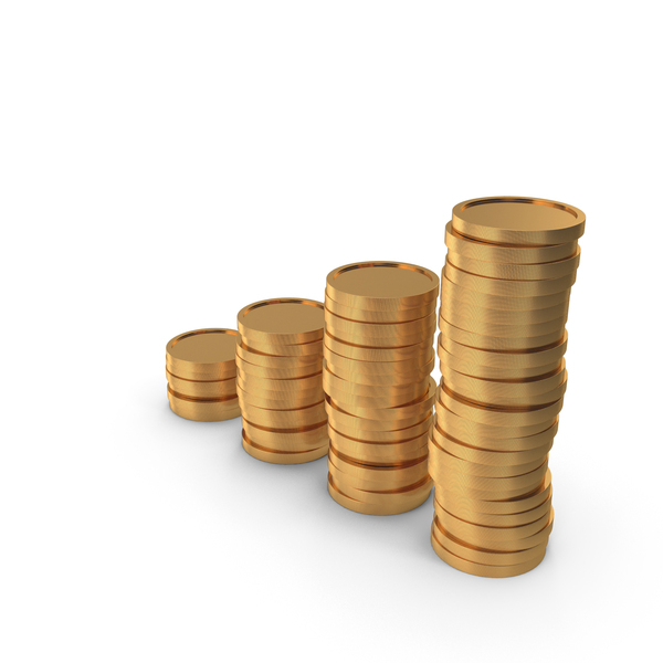 Gold Coin Graph 4 Stacks PNG & PSD Images Gold Coin Graph 4 Stacks PNG & PSD Images