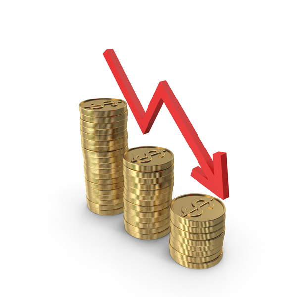 Coin: Gold Coins with Down Arrow PNG & PSD Images Coin: Gold Coins with Down Arrow PNG & PSD Images