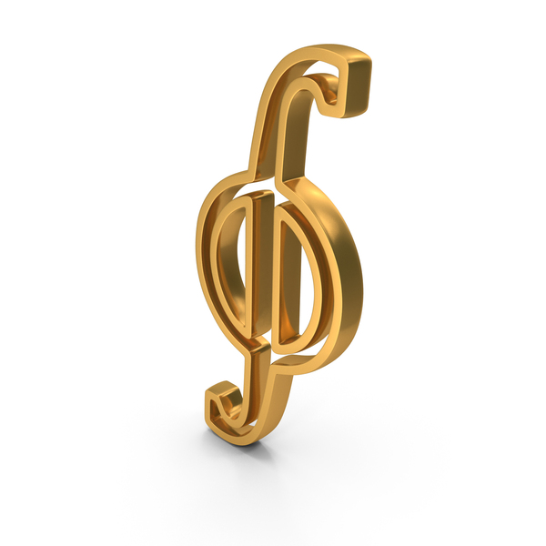 Symbols: Gold Contour Integral Outline Icon PNG & PSD Images