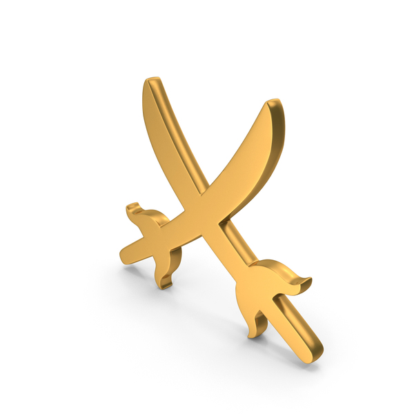 Symbols: Gold Crossed Sword Weapon Symbol PNG & PSD Images