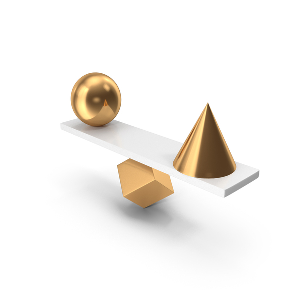 Gold Cube Sphere Cone PNG & PSD Images