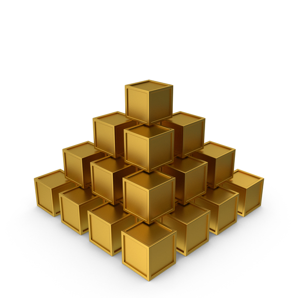 Cube: Gold Cubes PNG & PSD Images