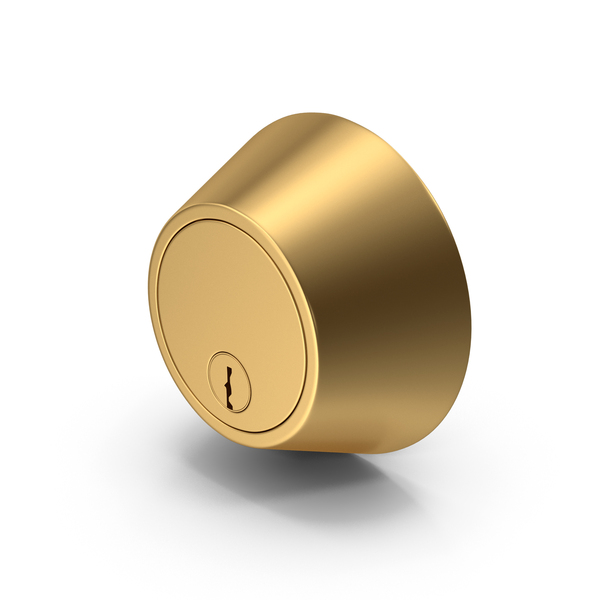 Gold Cylinder Door Lock PNG & PSD Images