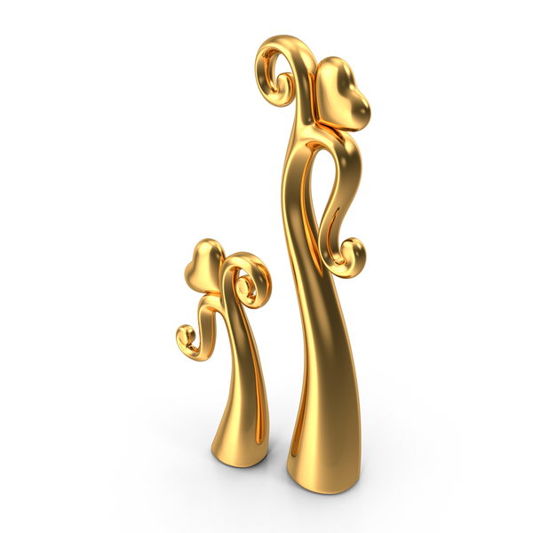 Abstract: Gold Dancing Heart Sculpture PNG & PSD Images Abstract: Gold Dancing Heart Sculpture PNG & PSD Images