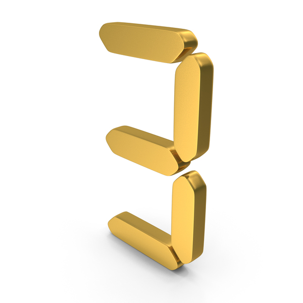 Gold Digital Number 3 PNG & PSD Images Gold Digital Number 3 PNG & PSD Images