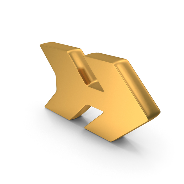 Symbols: Gold Directional Arrow Symbol PNG & PSD Images