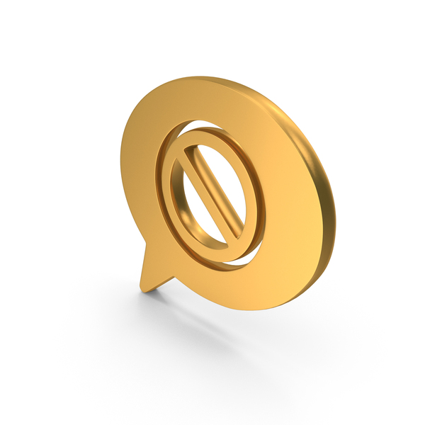 Symbols: Gold Dismiss Chat Bubble Icon PNG & PSD Images
