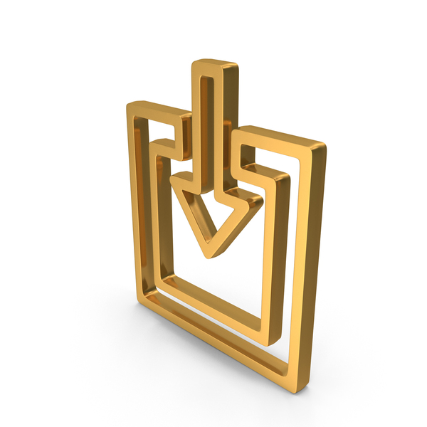 Symbols: Gold Download Arrow Symbol PNG & PSD Images