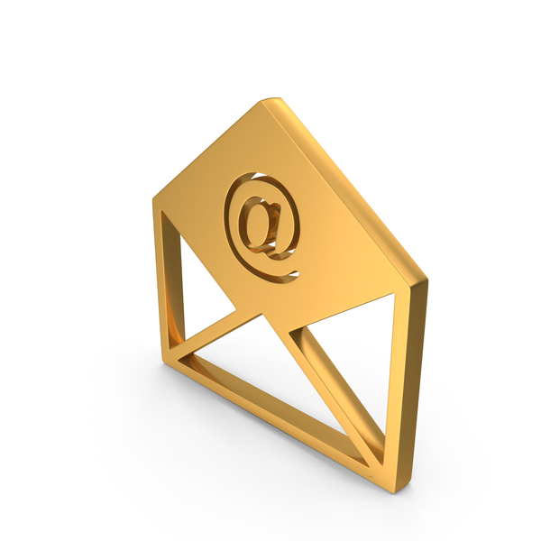 Symbols: Gold Email Letter Icon PNG & PSD Images