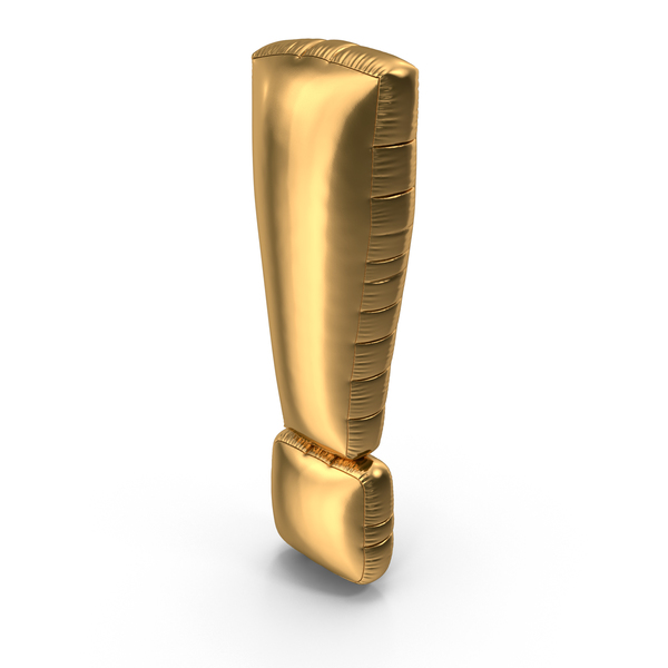 Punctuation: Gold Exclamation Balloon PNG & PSD Images Punctuation: Gold Exclamation Balloon PNG & PSD Images
