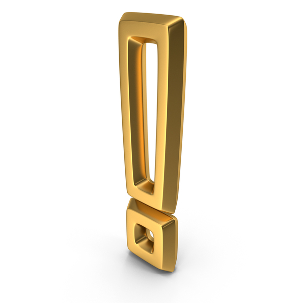 Language: Gold Exclamation Mark Outline Symbol PNG & PSD Images