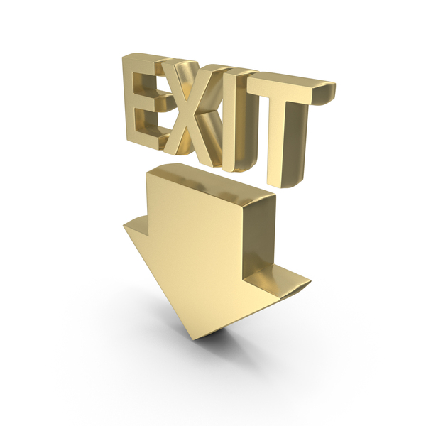 Symbols: Gold Exit Arrow PNG & PSD Images