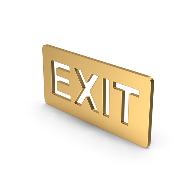 Gold Exit Sign PNG Images & PSDs for Download | PixelSquid - S119491373