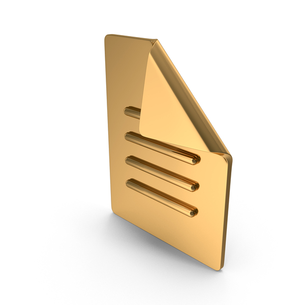 Symbols: Gold File Text Icon PNG & PSD Images