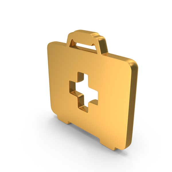 Symbols: Gold First Aid Box Icon PNG & PSD Images