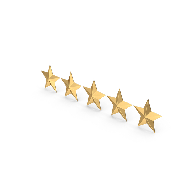 Symbols: Gold Five Stars Symbol PNG & PSD Images