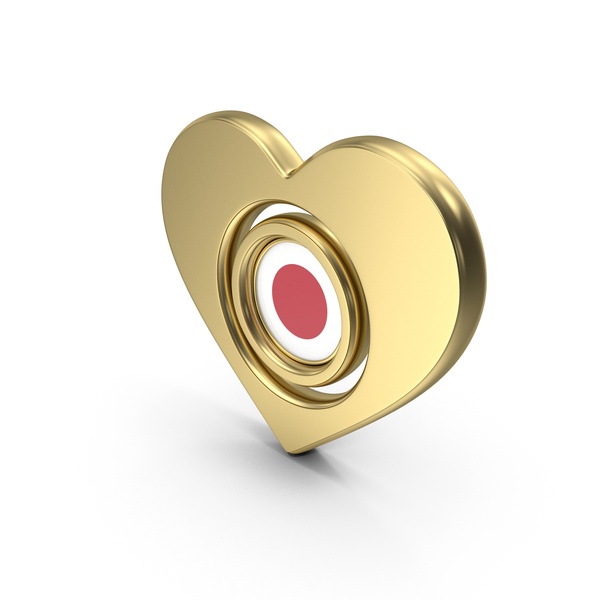 Symbols: Gold Flag Heart Icon Of Japan PNG & PSD Images