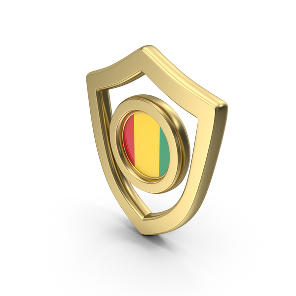 Symbols: Gold Flag Shield Icon Of Guinea PNG & PSD Images