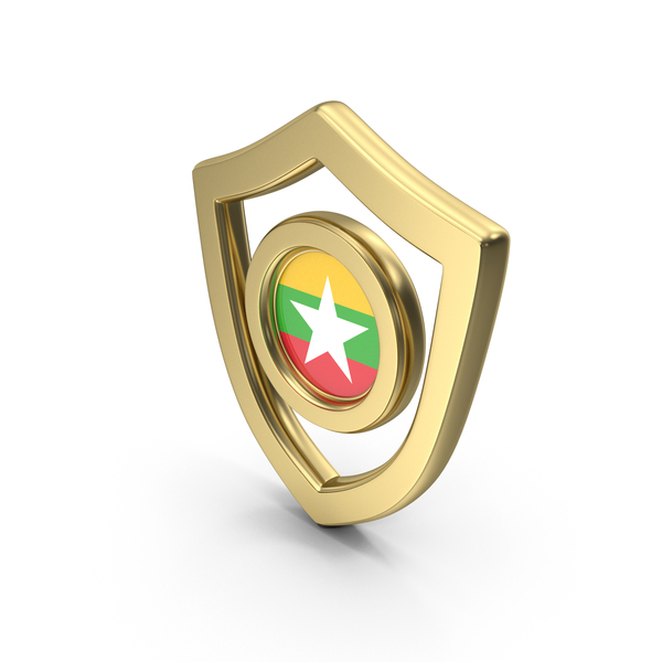 Gold Flag Shield Icon Of Myanmar Png Images And Psds For Download