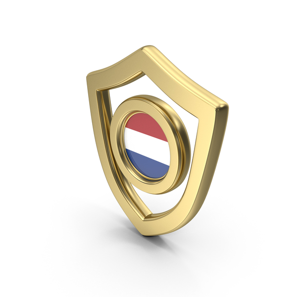 Symbols: Gold Flag Shield Icon Of Netherlands PNG & PSD Images