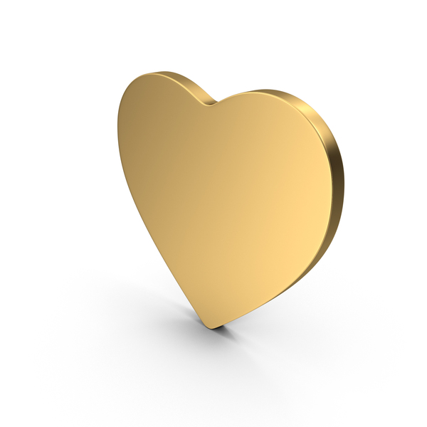 Gold Flat Heart PNG Images & PSDs for Download | PixelSquid - S112394910