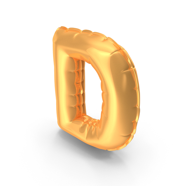 Balloons: Gold Foil Balloon Letter D PNG & PSD Images