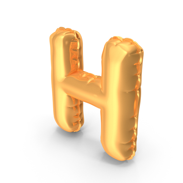 Balloons: Gold Foil Balloon Letter H PNG & PSD Images