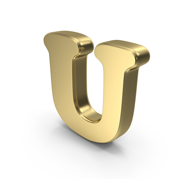 Language: Gold Font Cooper Alphabet U PNG & PSD Images
