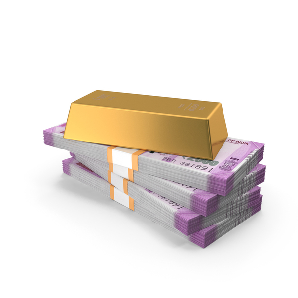 Banknote: Gold Four Biscuits 2000 Rupees Money Lot PNG & PSD Images