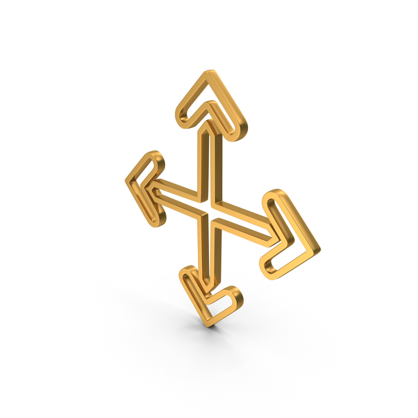 Symbols: Gold Four Side Arrows Outline Icon PNG & PSD Images Symbols: Gold Four Side Arrows Outline Icon PNG & PSD Images