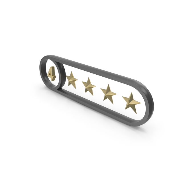 Symbols: Gold Four Star Customer Rating PNG & PSD Images