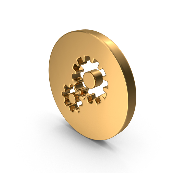 Symbols: Gold Gears Icon PNG & PSD Images