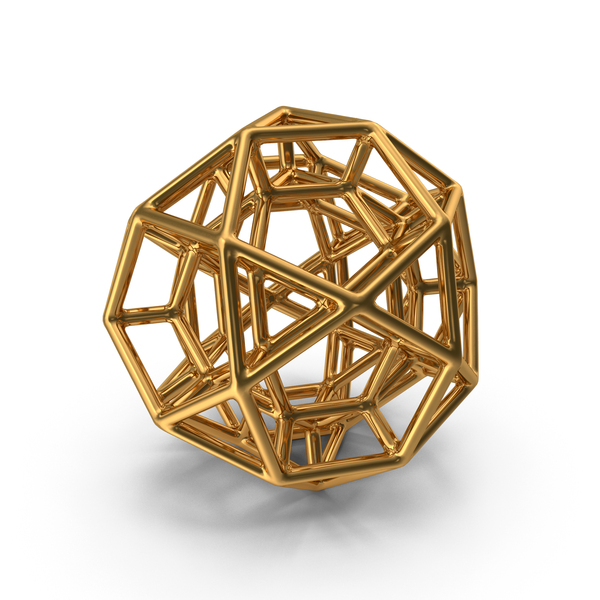 Home Decor: Gold Geometric Shaped Showpiece PNG & PSD Images