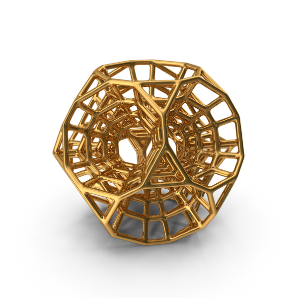Home Decor: Gold Geometric Shaped Showpiece PNG & PSD Images