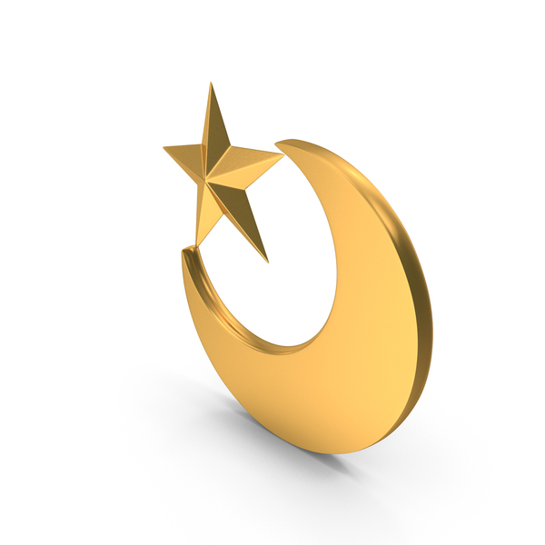 Symbols: Gold Half Moon With Star Symbol PNG & PSD Images Symbols: Gold Half Moon With Star Symbol PNG & PSD Images