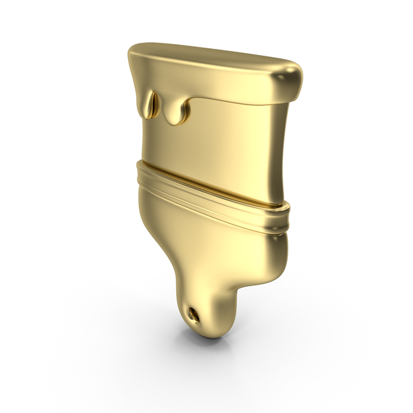 Symbols: Gold Hand Brush With Paint Icon PNG & PSD Images Symbols: Gold Hand Brush With Paint Icon PNG & PSD Images