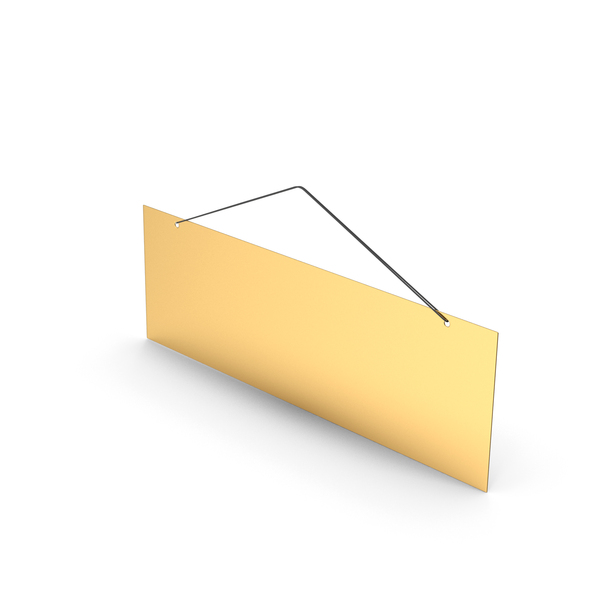 Sign: Gold Hanging Paper PNG & PSD Images