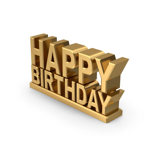 Gold Happy Birthday Text PNG Images & PSDs for Download | PixelSquid ...