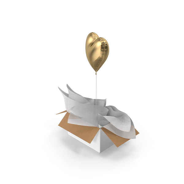 Gift: Gold Heart Balloon Surprise Box PNG & PSD Images Gift: Gold Heart Balloon Surprise Box PNG & PSD Images