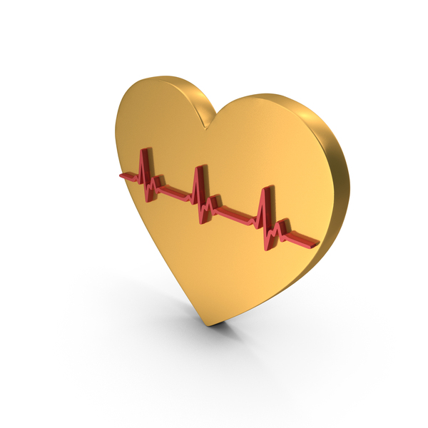 Symbols: Gold Heart Beat Health Metallic Symbol PNG & PSD Images Symbols: Gold Heart Beat Health Metallic Symbol PNG & PSD Images