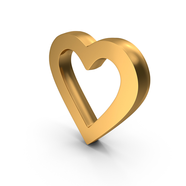 Home Decor: Gold Heart Frame PNG & PSD Images