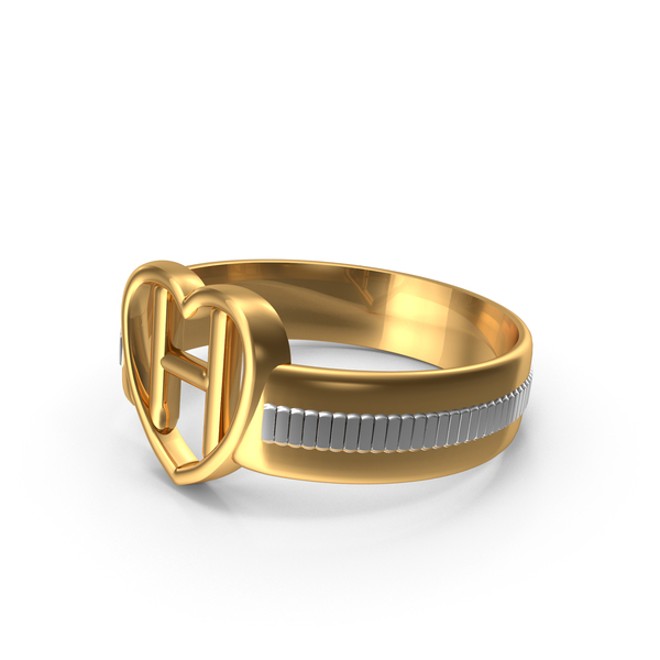 Gold Heart Ring Initial H PNG Images & PSDs for Download | PixelSquid ...