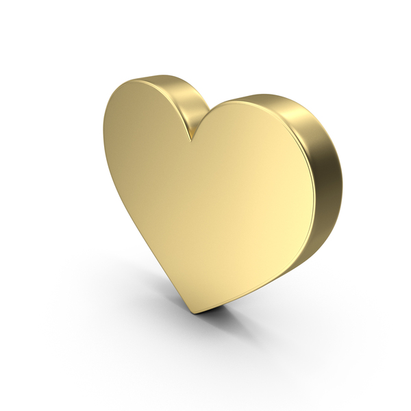 Gold Heart Shape Symbol PNG Images & PSDs for Download | PixelSquid ...