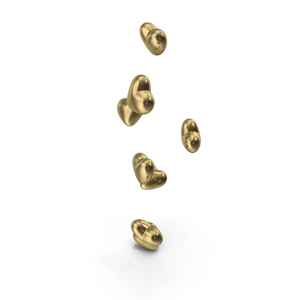 Symbols: Gold Hearts Falling PNG & PSD Images