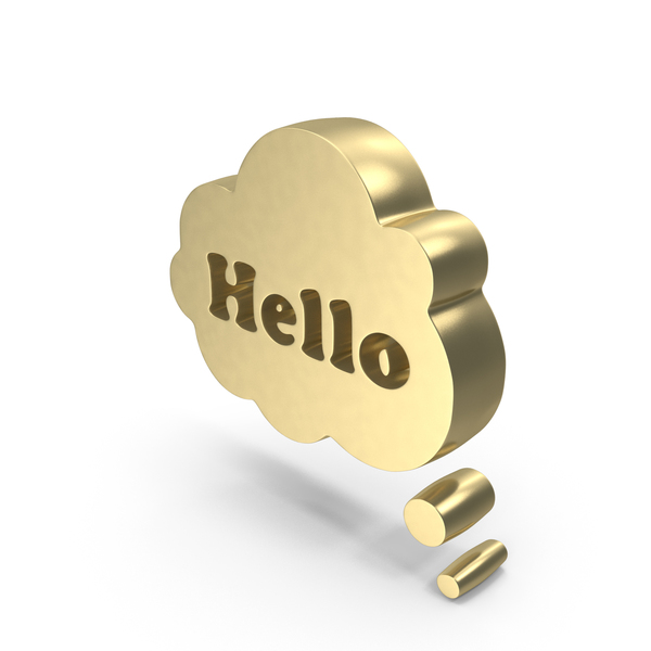 Balloon: Gold Hello Cloud Speech Bubble PNG & PSD Images Balloon: Gold Hello Cloud Speech Bubble PNG & PSD Images