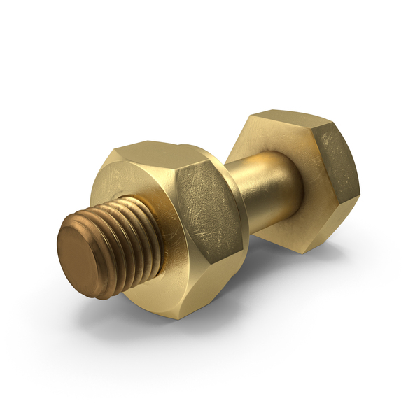 Gold Hex Bolt Set PNG & PSD Images